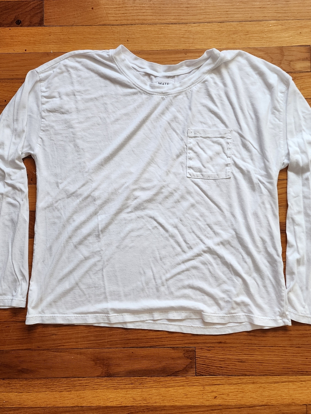 MATE The Label White Long-Sleeve Pocket Tee